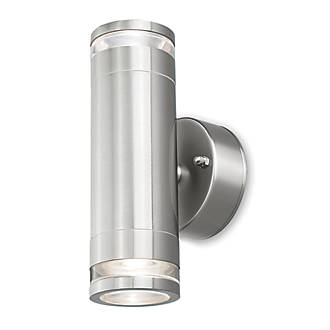Image of 4lite WiZ Marinus Outdoor LED Bi-Directional Wall Light Silver 5W 350lm 