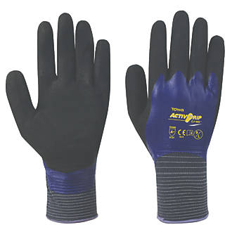 Image of Towa ActivGrip CJ-569 Nitrile Fully-Coated Gloves Purple Large 