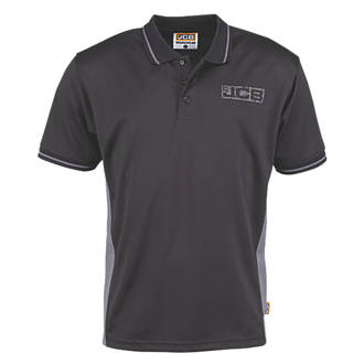 Image of JCB Trade Polo Shirt Black / Grey X Large 44-46" Chest 