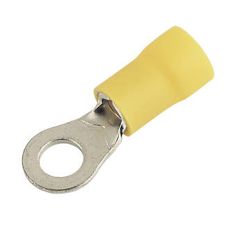 Image of Insulated Yellow 5mm Ring Crimp 100 Pack 