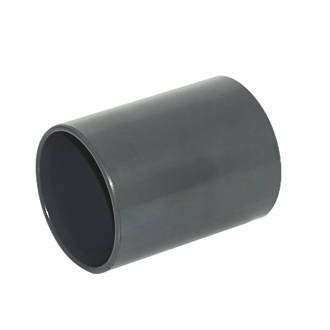 Image of FloPlast Solvent Weld Straight Coupler 40mm x 40mm Anthracite Grey 5 Pack 