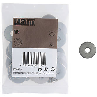Image of Easyfix A2 Stainless Steel Washers M6 x 1.3mm 50 Pack 