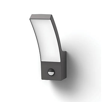 Image of Philips Splay Outdoor LED Wall Light With PIR Sensor Anthracite 12W 1100lm 