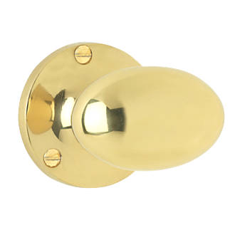Image of Smith & Locke Oval Mortice Knobs 55mm Pair Polished Brass 