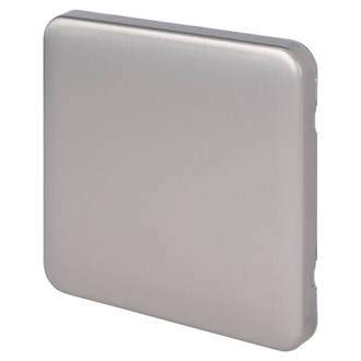 Image of Schneider Electric Lisse Deco 1-Gang Blanking Plate Brushed Stainless Steel 