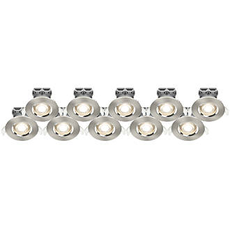 Image of LAP Fixed LED Downlights Brushed Nickel 4.5W 420lm 10 Pack 
