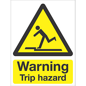 Image of "Warning Trip Hazard" Sign 210mm x 148mm 