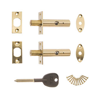 Image of ERA Brass Concealed Door Security Bolts 78mm Brass 2 Pack 