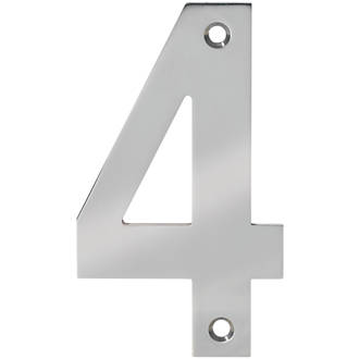 Image of Eclipse Door Numeral 4 Polished Stainless Steel 100mm 