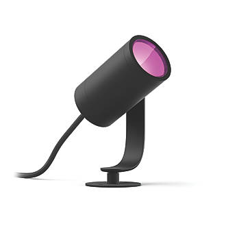 Image of Philips Hue Lily Outdoor LED Smart Garden Spotlights Base Kit with Bridge Black 8W 1770lm 