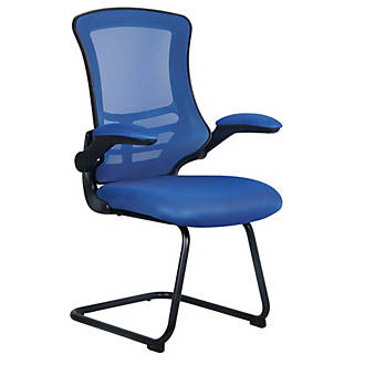 Image of Nautilus Designs Luna Medium Back Cantilever/Visitor Chair Blue 