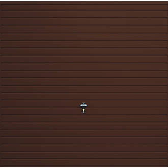 Image of Gliderol Horizontal 7' 6" x 6' 6" Non-Insulated Framed Steel Up & Over Garage Door Mahogany Brown 
