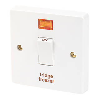 Image of Crabtree Capital 20A 1-Gang DP Fridge Freezer Switch White with Neon 
