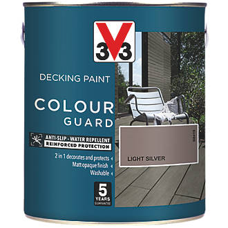 Image of V33 Colour Guard Decking Paint Light Silver 2.5Ltr 