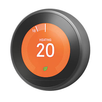 Image of Google Nest 3rd Gen Wireless Heating & Hot Water Smart Thermostat Black 