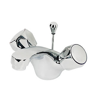 Image of Swirl Contract Bathroom Basin Mono Mixer Tap Metal Head Chrome 