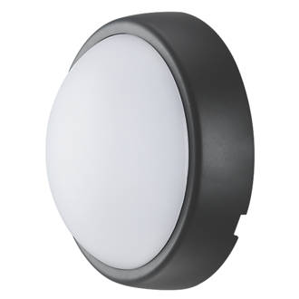 Image of Luceco Eco Mini Outdoor Round LED Bulkhead Black / White 5.5W 450lm 