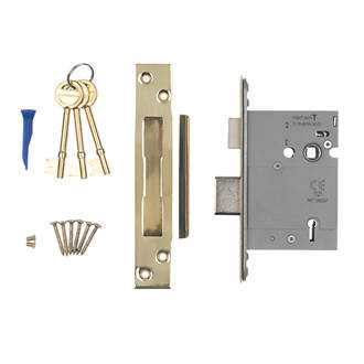 Image of Smith & Locke Fire Rated Stainless Brass BS 5-Lever Mortice Sashlock 78mm Case - 57mm Backset 