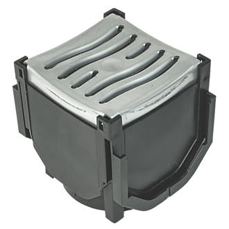 Image of FloPlast FloDrain Quad Connector Drain Cover & Grate Silver 120mm 