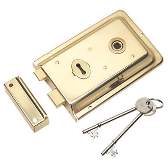 Image of Eurospec Rim Lock Polished Brass 155 x 105mm 