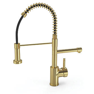 Image of ETAL Multi-Use 3-in-1 Hot Water Kitchen Tap with Handset Brushed Brass 
