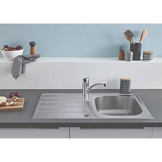 Image of Grohe K200 1 Bowl Stainless Steel Sink Chrome 860mm x 500mm 