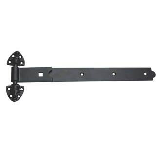Image of Smith & Locke Black Powder-Coated Heavy Reversible Gate Hinges 30mm x 490mm x 50mm 2 Pack 