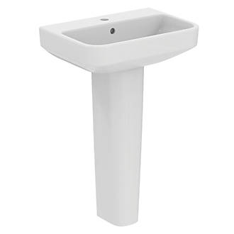 Image of Ideal Standard i.life S Washbasin & Pedestal 1 Tap Hole 550mm 