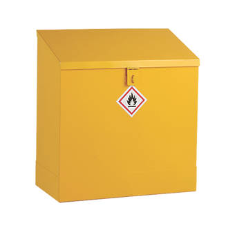 Image of Flammable Liquid Sloping Top Storage Bin Yellow 609mm x 330mm x 660mm 