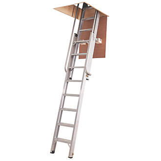 Image of Werner 2-Section Aluminium Deluxe Loft Ladder 3.25m 