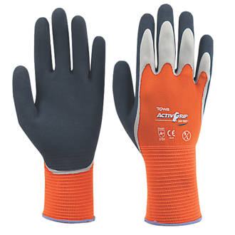 Image of Towa ActivGrip XA-325 Latex-Coated Finger Gloves Orange Large 