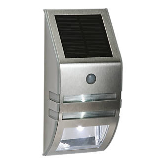 Image of LAP Outdoor LED Solar Powered Bulkhead With PIR Sensor Silver 40lm 