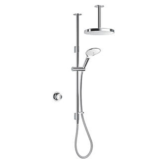 Image of Mira Mode Dual Gravity-Pumped Ceiling-Fed Chrome Thermostatic Digital Mixer Shower 