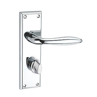 Image of Smith & Locke Blyth Fire Rated WC Door Handles Pair Polished Chrome 