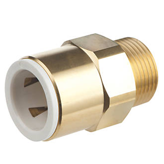 Image of Flomasta Twistloc SBMC6745M Brass Push-Fit Adapting Male Pipe Fitting Adaptor 22mm x 3/4" 