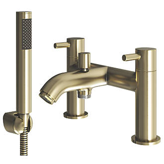 Image of ETAL Bounce Deck-Mounted Bath Shower Mixer Tap Brushed Brass 