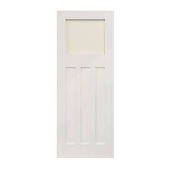 Image of Edwardian 1-Clear Light Primed White Wooden 3-Panel Internal Door 1981mm x 838mm 