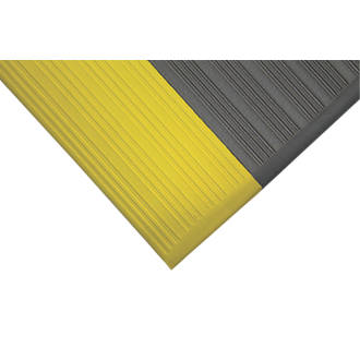 Image of COBA Europe Orthomat Anti-Fatigue Floor Mat Grey / Yellow 18.3m x 1.2m x 9mm 