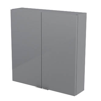 Image of Imandra Bathroom Cabinet Grey Gloss 600mm x 150mm x 600mm 