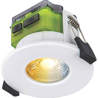 Image of Luceco FType Mk 2 Flat Fixed Cylinder Fire Rated LED Downlight CCT Colour Change White 4-6W 710/725/750/745lm 