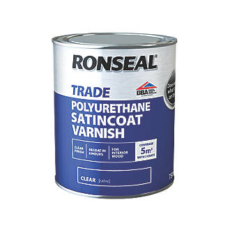 Image of Ronseal Trade Polyurethane Interior Varnish Satin Clear 750ml 