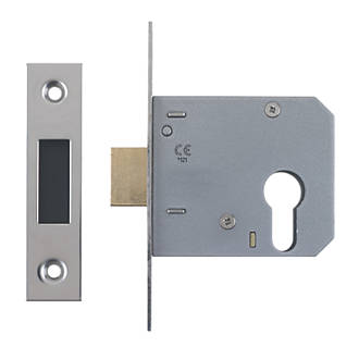 Image of Smith & Locke Fire Rated Nickel-Plated Euro Profile Deadlock 76mm Case - 57mm Backset 