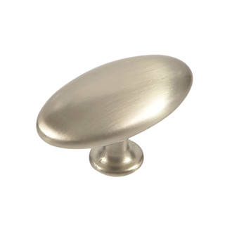 Image of Siro Oval Pebble Cabinet Knob Satin Nickel 64mm 