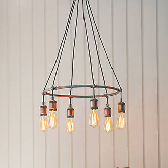 Image of Quay Design Stafford LED Pendant Light Aged Pewter 12W 210lm 