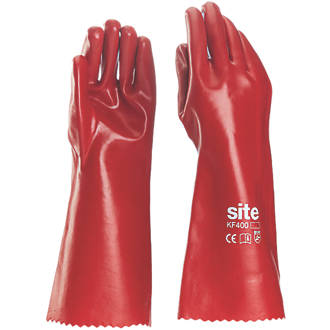 Image of Site 400 PVC 16" Gauntlets Red Large 