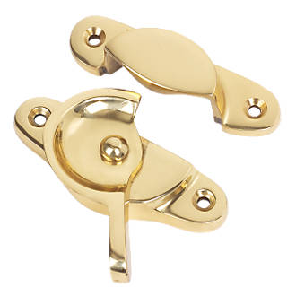Image of Fitch Fastener Polished Brass 65mm x 35mm 