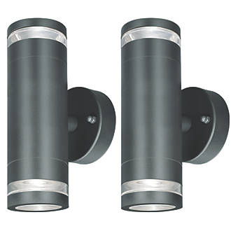 Image of 4lite Marinus Outdoor Up & Down Wall Light Anthracite Grey 2 Pack 