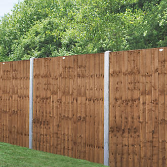 Image of Forest Vertical Board Closeboard Garden Fencing Panel Dark Brown 6' x 6' Pack of 20 