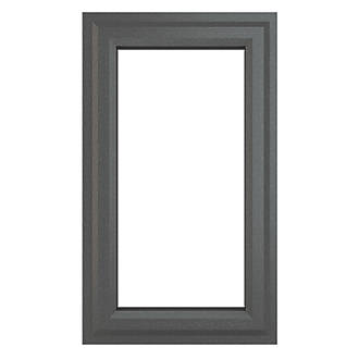 Image of Crystal Left-Hand Opening Clear Triple-Glazed Casement Anthracite on White uPVC Window 610mm x 820mm 