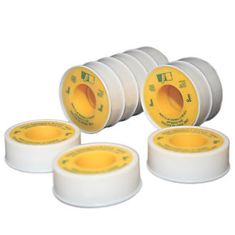 Image of PTFE Tape for Gas & Water 5m x 12mm 10 Pack 